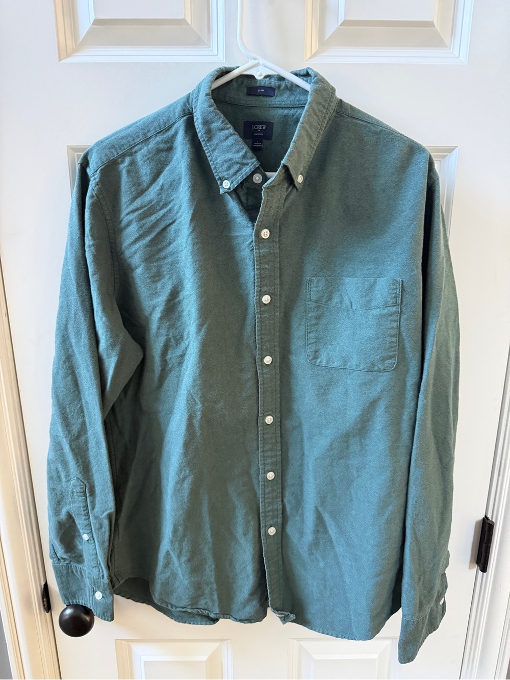 J. Crew Men's Teal Green Button-Down Oxford Shirt